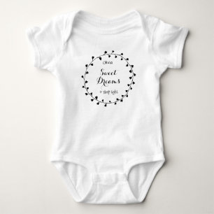Sweet Dreams Sleep Tight Heart Wreath Baby Girl Bodysuit