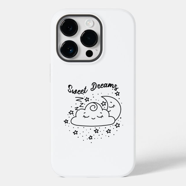 Sweet Dreams Sleeping Moon And Cloud With Stars Case-Mate iPhone Case (Back)