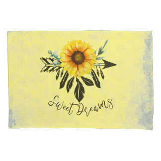 Sweet Dreams Sunflower Dream Catcher Pillowcase