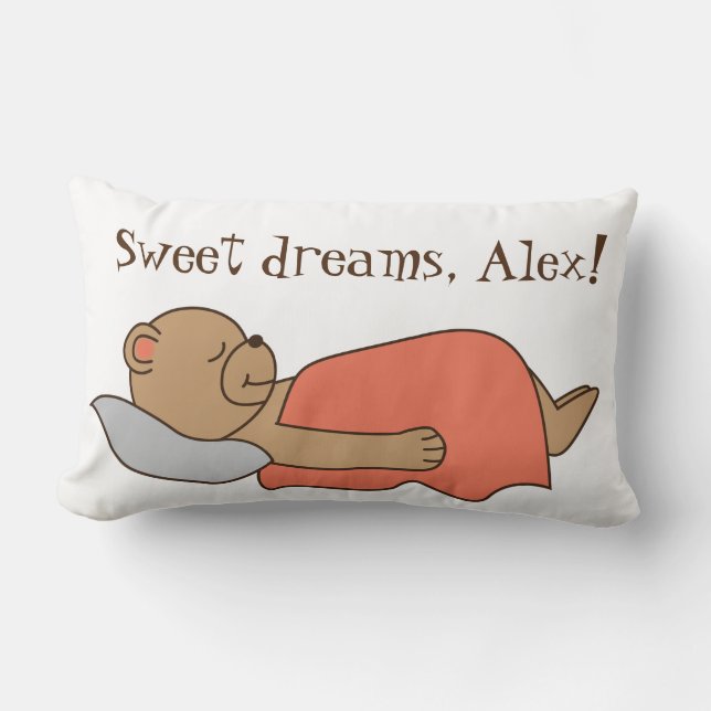 Sweet dreams teddy bear design. lumbar cushion (Front)