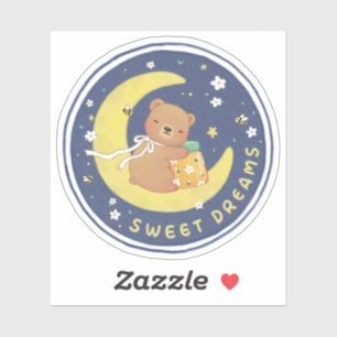 Sweet Dreams: Teddy Bear & Honey Illustration
