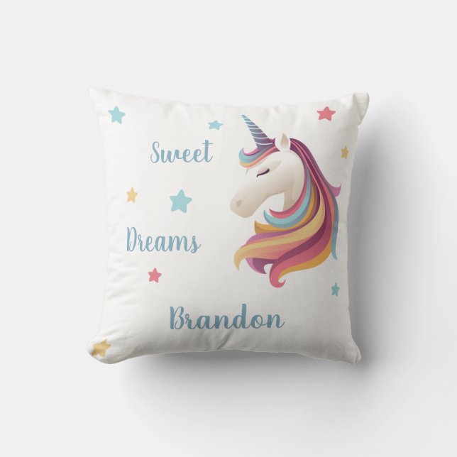 Sweet dreams unicorn personalize (your name) cushion (Front)