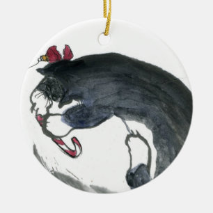 Sweet Dreams with a candy can for Bret kitty Ceramic Tree Decoration
