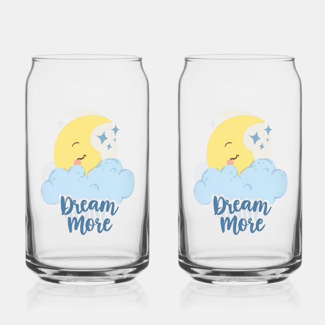 Sweet Dreams with Fluffy Cloud Can Glass (Front)