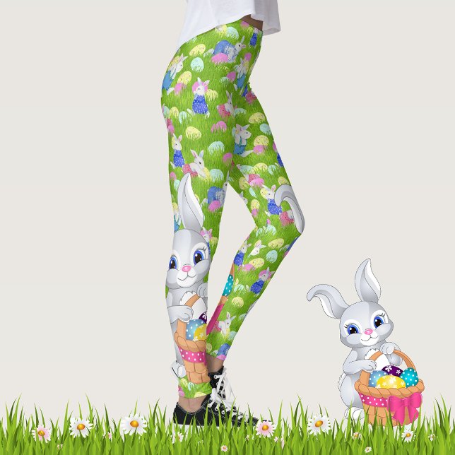 Sweet Easter Bunny Basket Eggs Leggings (Creator Uploaded)
