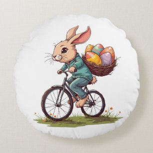 Sweet Easter Ride Round Cushion