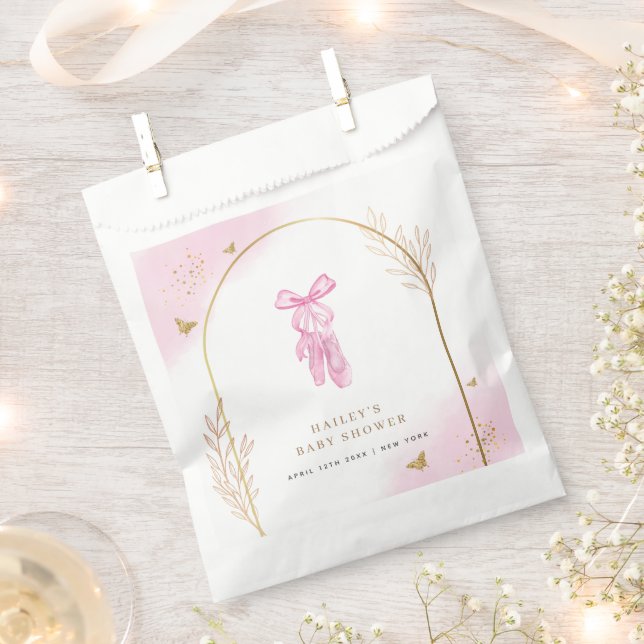 Sweet Elegant Arch Ballerina Girl Baby Shower  Favour Bag (Clipped)