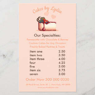 Sweet & Elegant Custom Dessert Menu