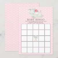 Sweet Elephant BINGO Baby Shower Game