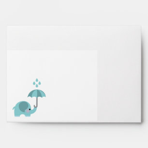 Sweet elephant blue boys baby shower envelopes