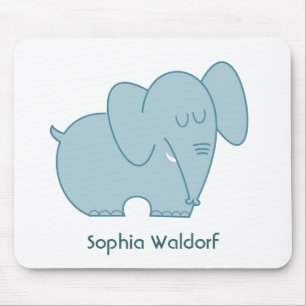 Sweet Elephant (Blue) Mouse Pad