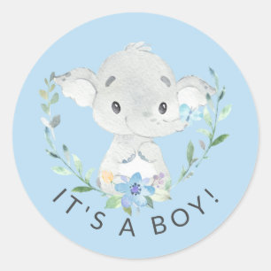 Sweet Elephant It' a Boy Favour Sticker
