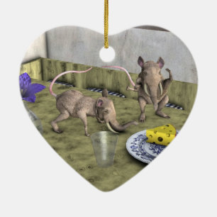 Sweet Elephant Mice Ceramic Tree Decoration
