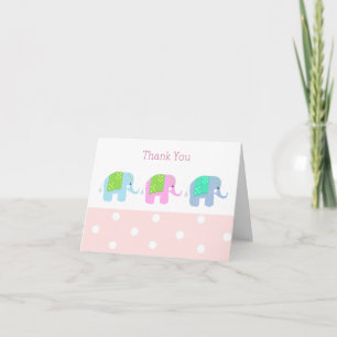 Sweet Elephants Thank You Card