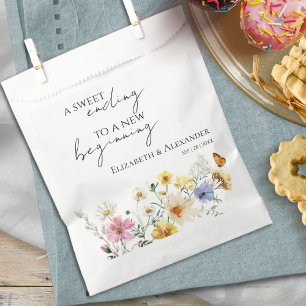 Sweet Ending New Beginning   Wildflower Wedding Favour Bag