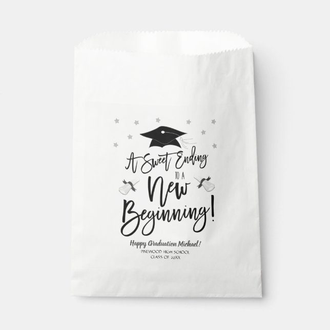 Sweet Ending To a New Beginning Candy Treat Favour Bag (Front)