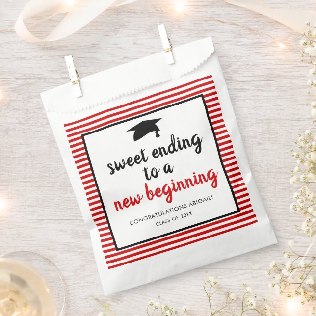 Sweet Ending to a New Beginning Graduation Favour  Bag (Clipped)