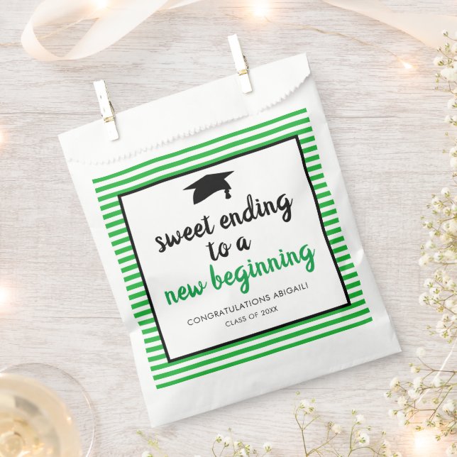 Sweet Ending to a New Beginning Graduation Favour  Favour Bag (Clipped)