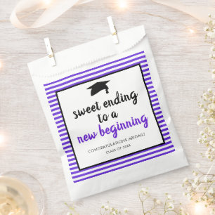 Sweet Ending to a New Beginning Graduation Purple Favour Bag