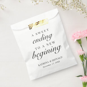 Sweet Ending To A New Beginning Wedding  Favour Ba Bag