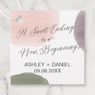 Sweet Ending to a New Beginning Wedding Gift Tag, Favour Tags