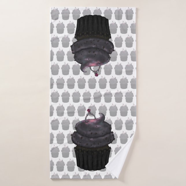 Sweet Engagement Cupcake Bath Towel (Bath Towel)