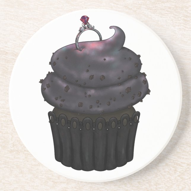 Sweet Engagement Cupcake Coaster (Front)