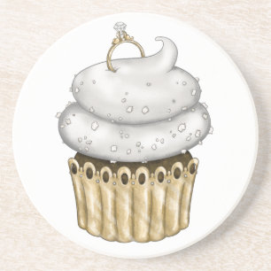Sweet Engagement Cupcake Coaster