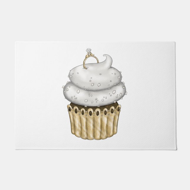 Sweet Engagement Cupcake Doormat (Front)