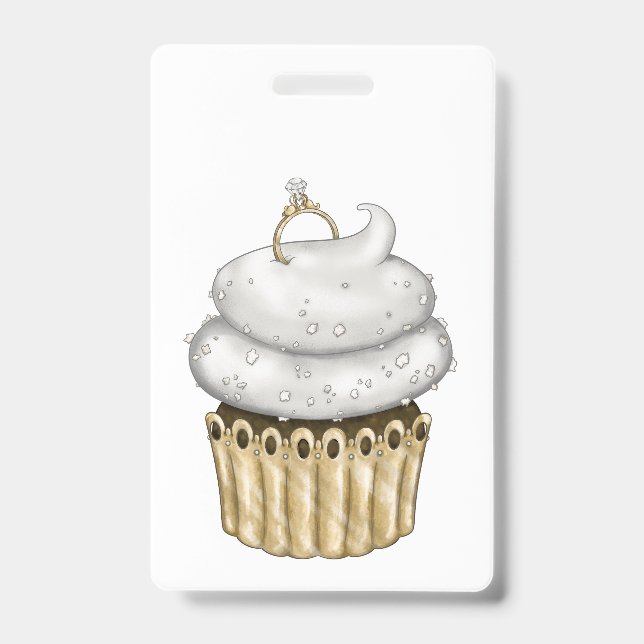 Sweet Engagement Cupcake ID Badge (Front)