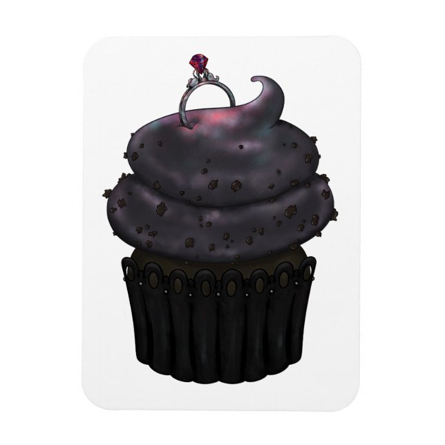 Sweet Engagement Cupcake Magnet (Vertical)