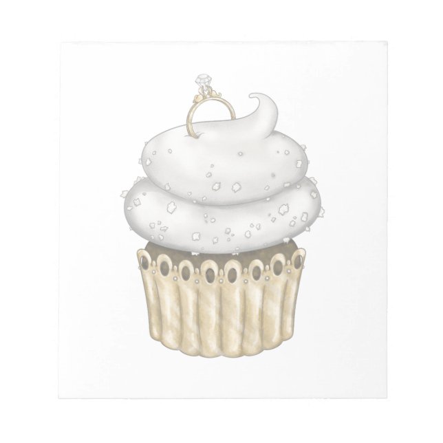 Sweet Engagement Cupcake Notepad (Front)