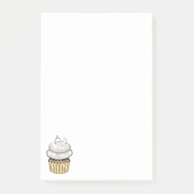 Sweet Engagement Cupcake Post-it Notes (Front)