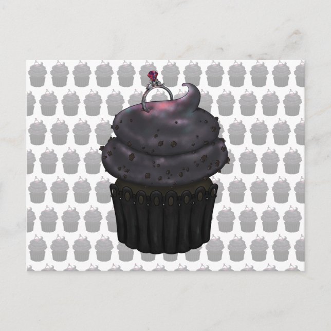 Sweet Engagement Cupcake Postcard (Front)