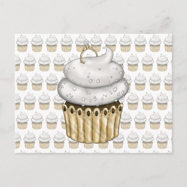Sweet Engagement Cupcake Postcard (Front)