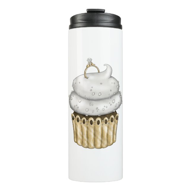 Sweet Engagement Cupcake Thermal Tumbler (Front)