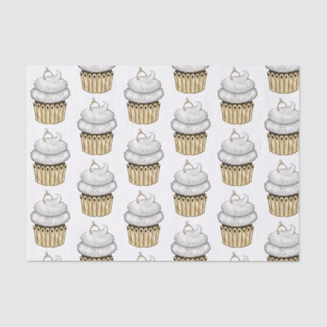 Sweet Engagement Cupcake Tissue Paper (Front)