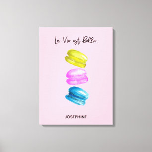 "Sweet Essence of Life Personalised French Macaron Canvas Print
