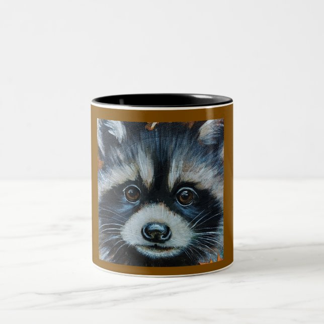 Sweet faced Racoon Mugs & Cups (Center)