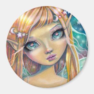Sweet Fairy Fantasy Art Big Eye Cute Fairies Magnet