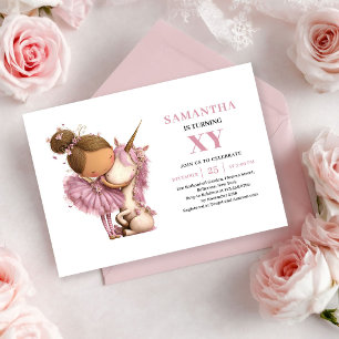 Sweet Fairy Girl 3rd Birthday Rose Gold invitation