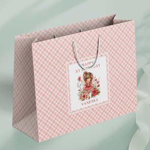 Sweet Fairy Girl Blush Floral Birthday Gift Bags