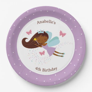 Sweet Fairy Princess Girl's Birthday Paper Plate