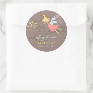 Sweet Fairy Stars Birthday Party Gift Tag Sticker