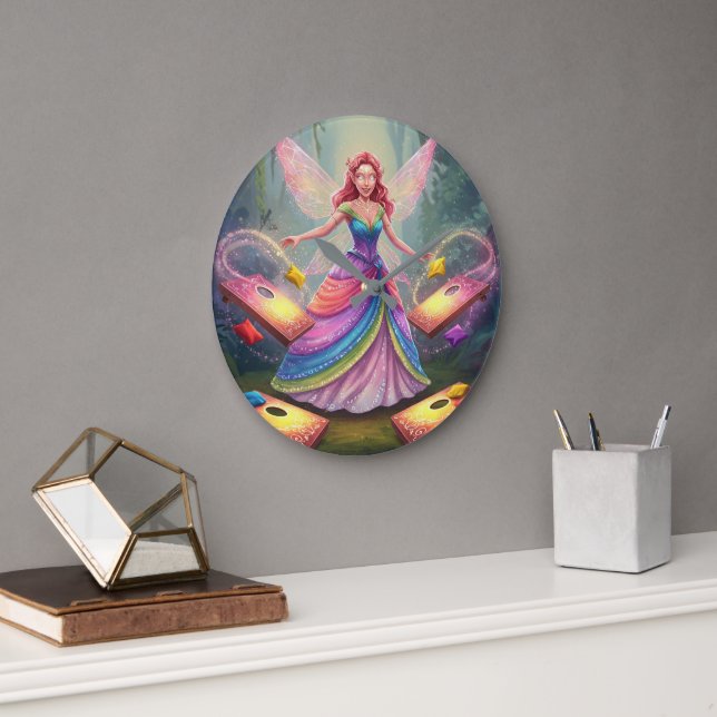 Sweet Fairy Wedding Shower Large Clock (Office)