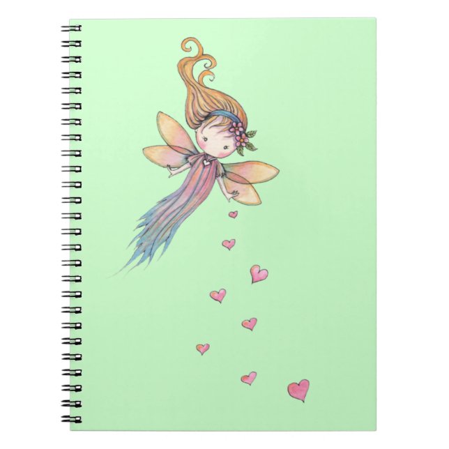 Sweet Fairy with Hearts Girls Notebook (Front)