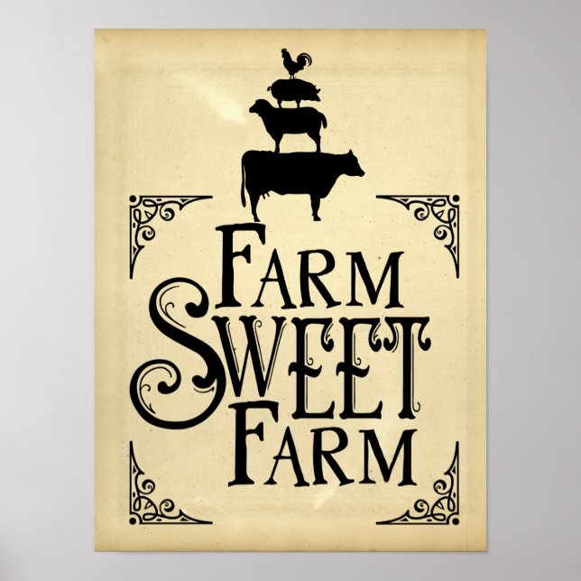 Sweet Farm Vintage Style Poster (Front)