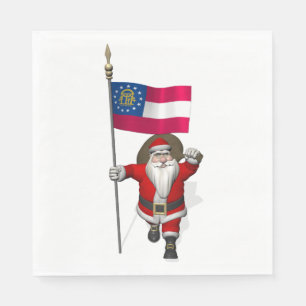 Sweet Father Christmas Visiting Georgia Napkin