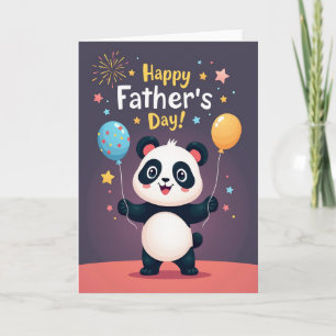 Sweet Fathers Day Bear Balloons Card