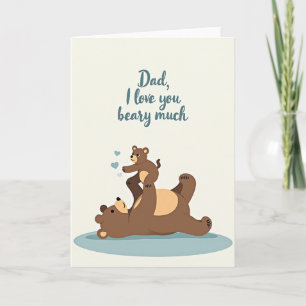 Sweet Fathers Day Bear Tummy Card
